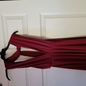 Moda International Burgundy Backless Dress